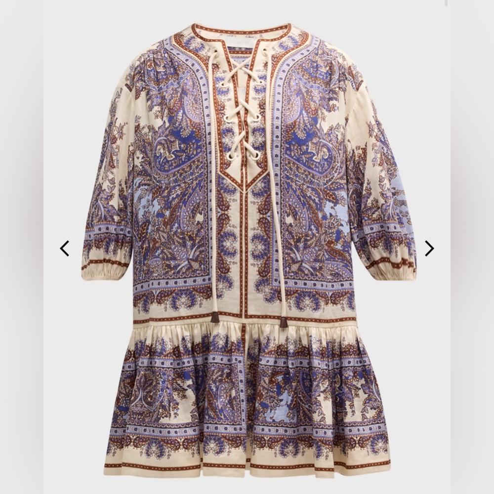 Zimmermann Ottie Paisley Eyelet Mini Dress